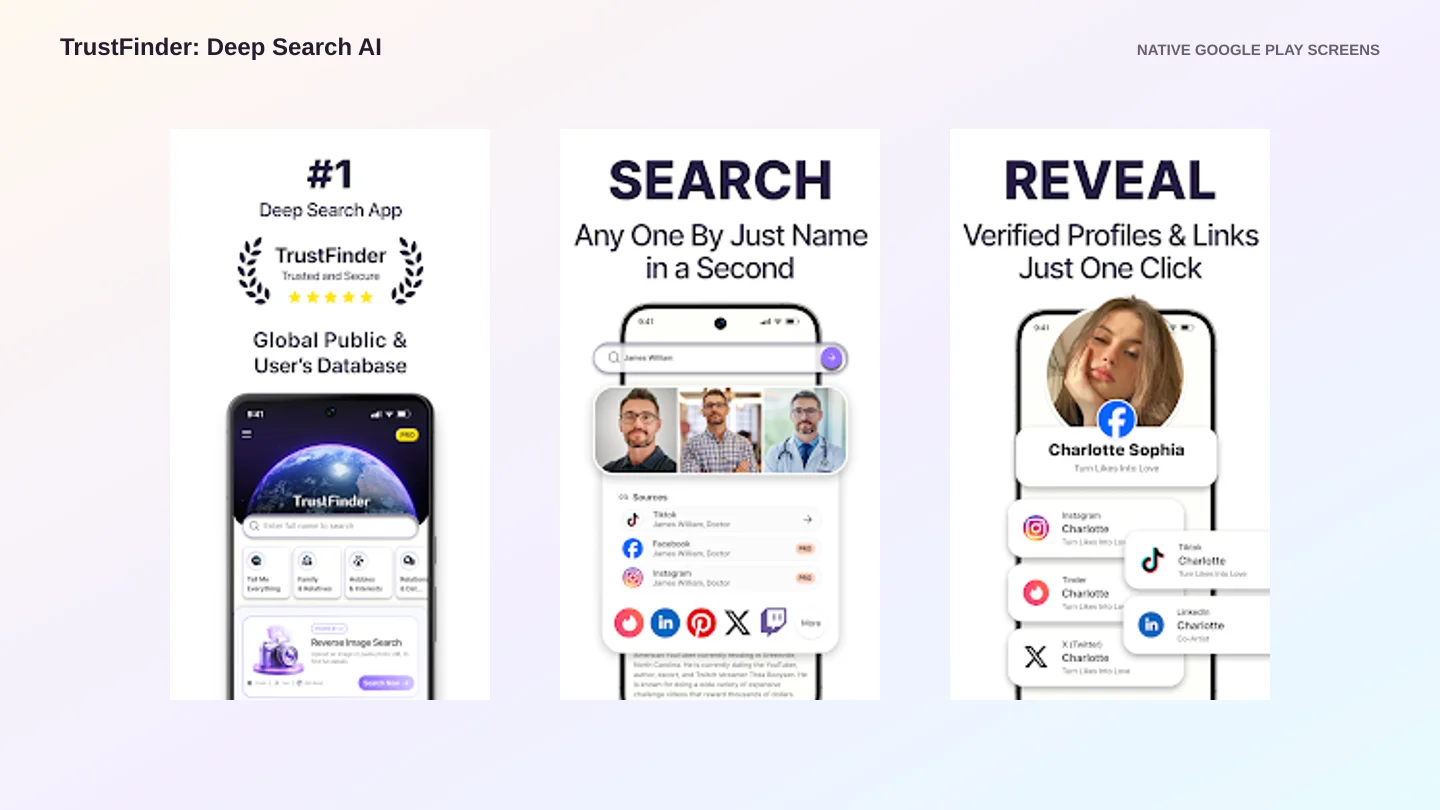 TrustFinder: Deep Search AI product preview