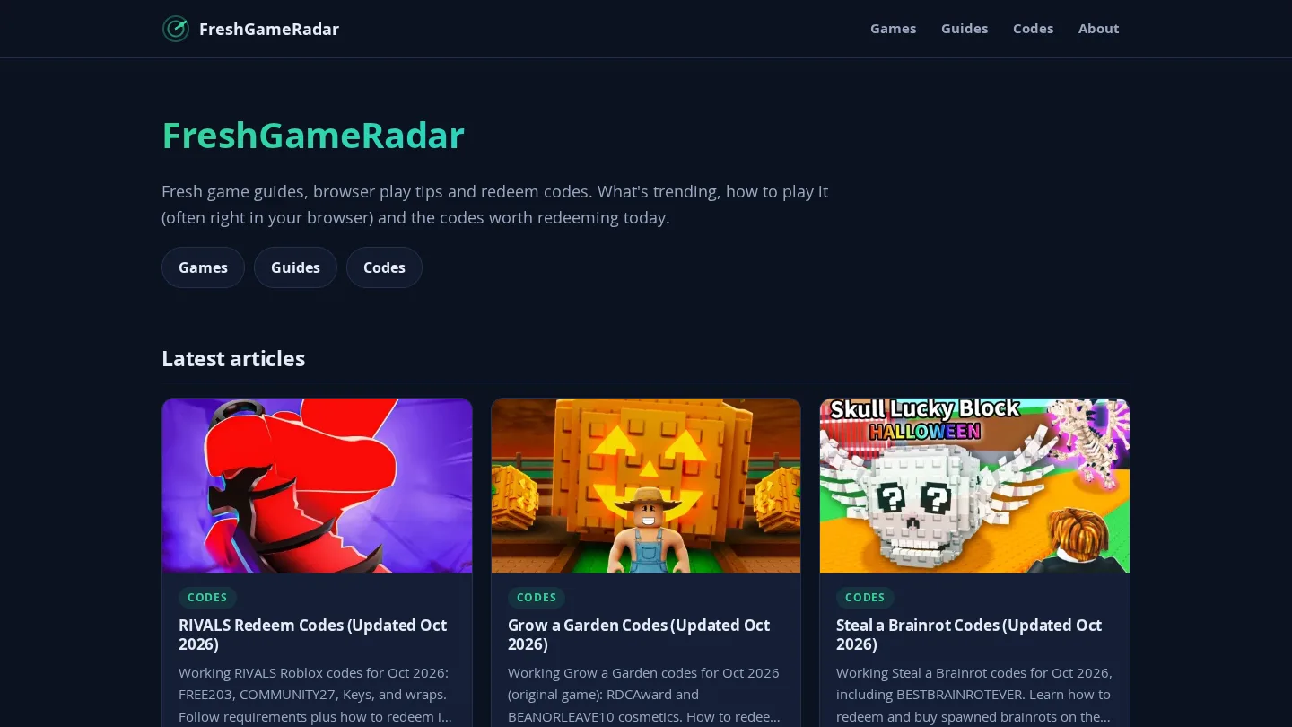 FreshGameRadar screenshot 1