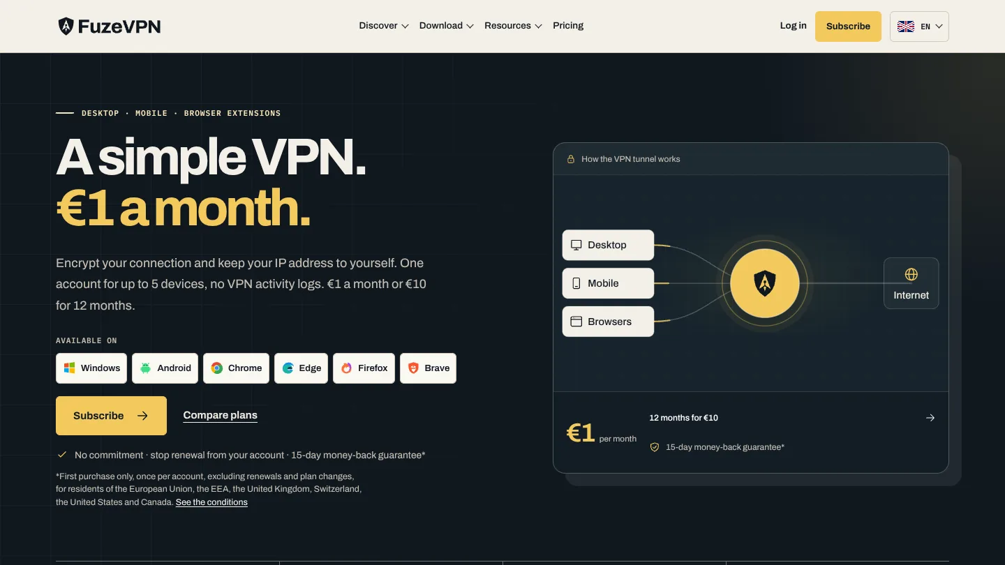 FuzeVPN screenshot 1