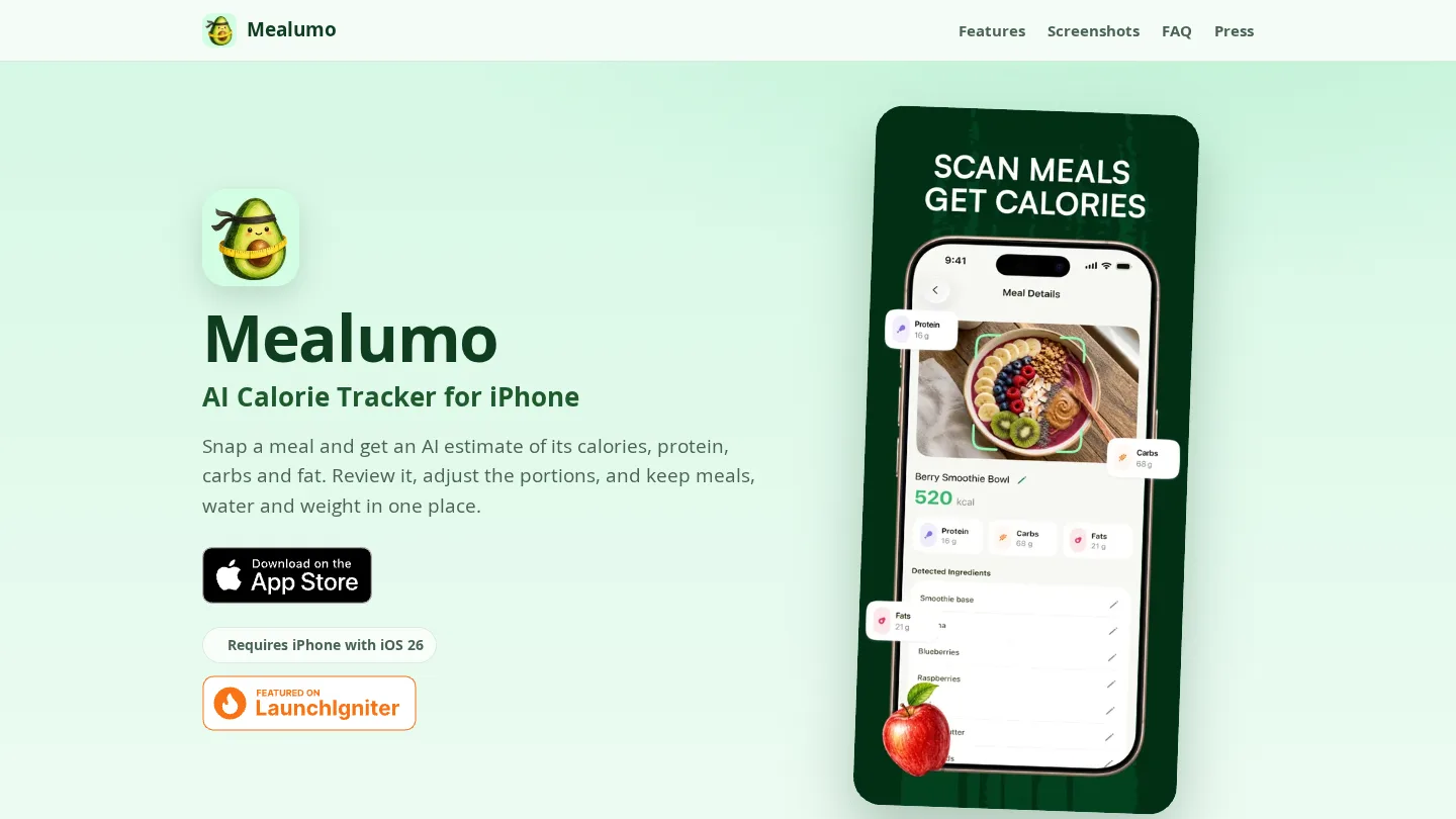 Mealumo screenshot 1