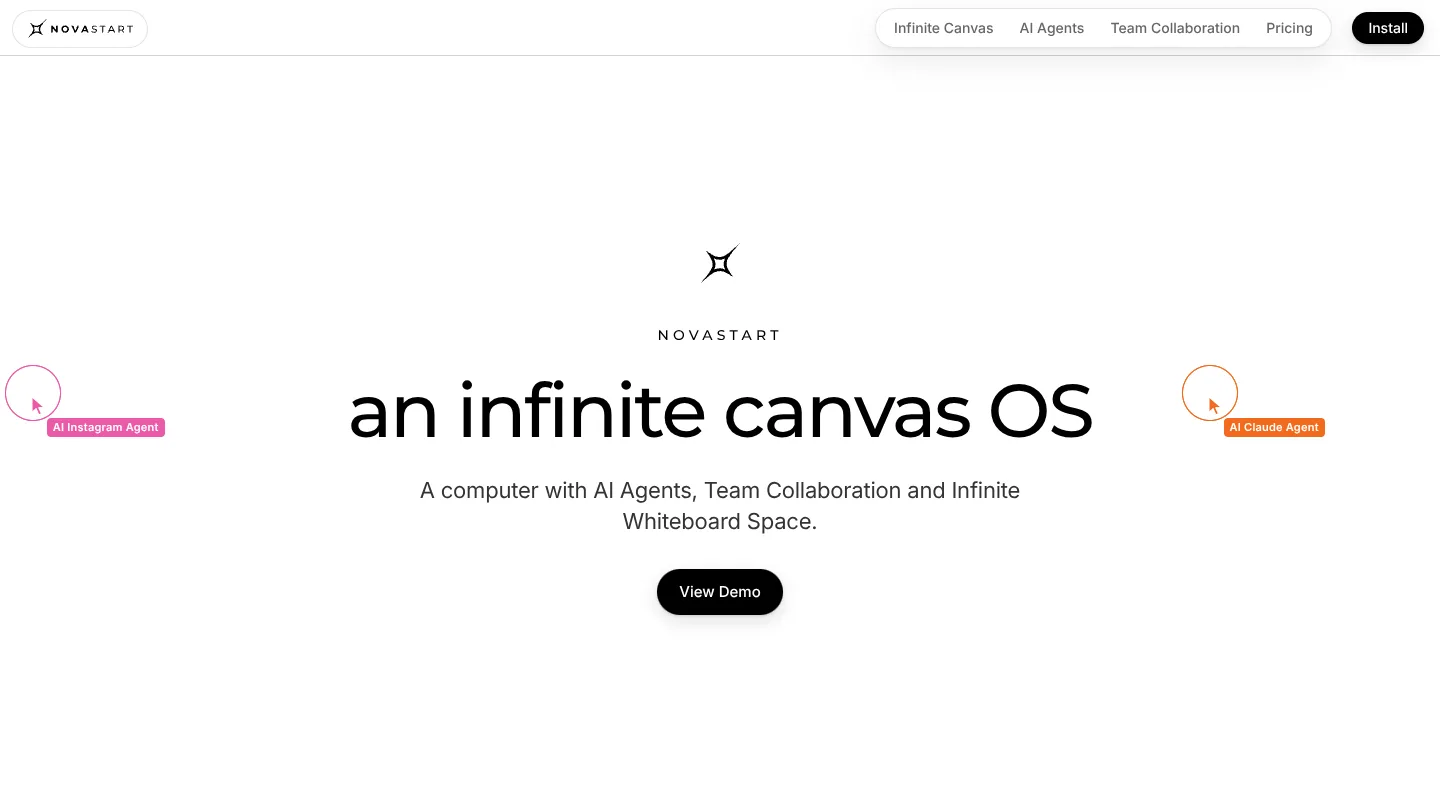Novastart - The Infinite Canvas OS screenshot 1
