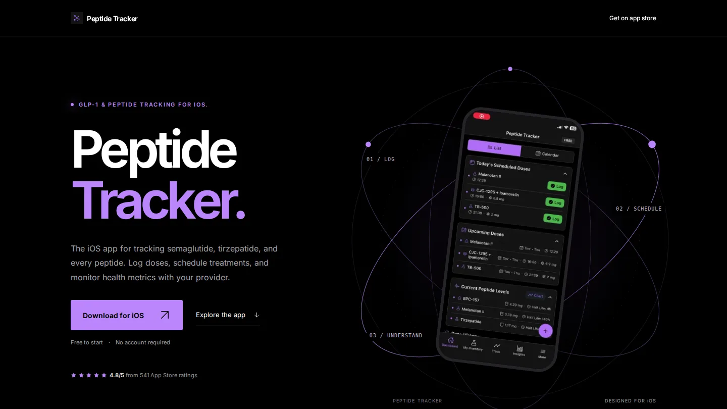 Peptide Tracker screenshot