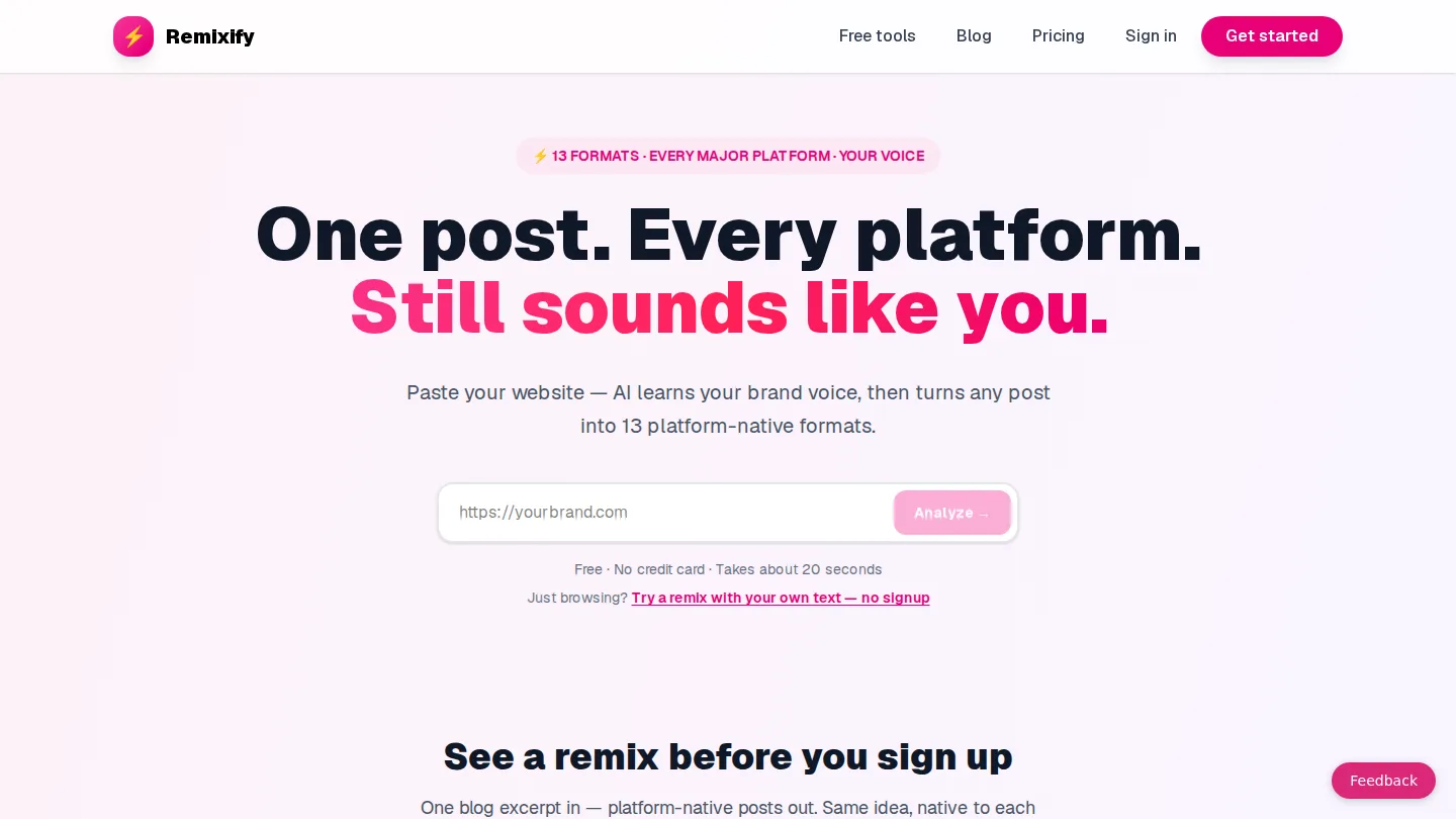 Remixify - AI Brand Builder screenshot