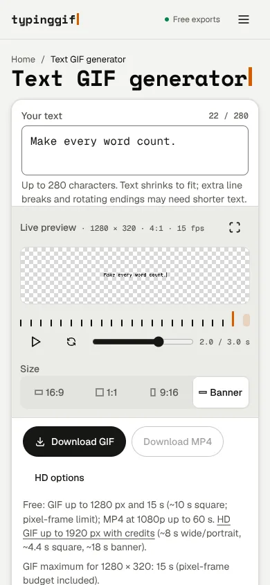 Text GIF Generator – Free, No Watermark | typinggif thumbnail 2
